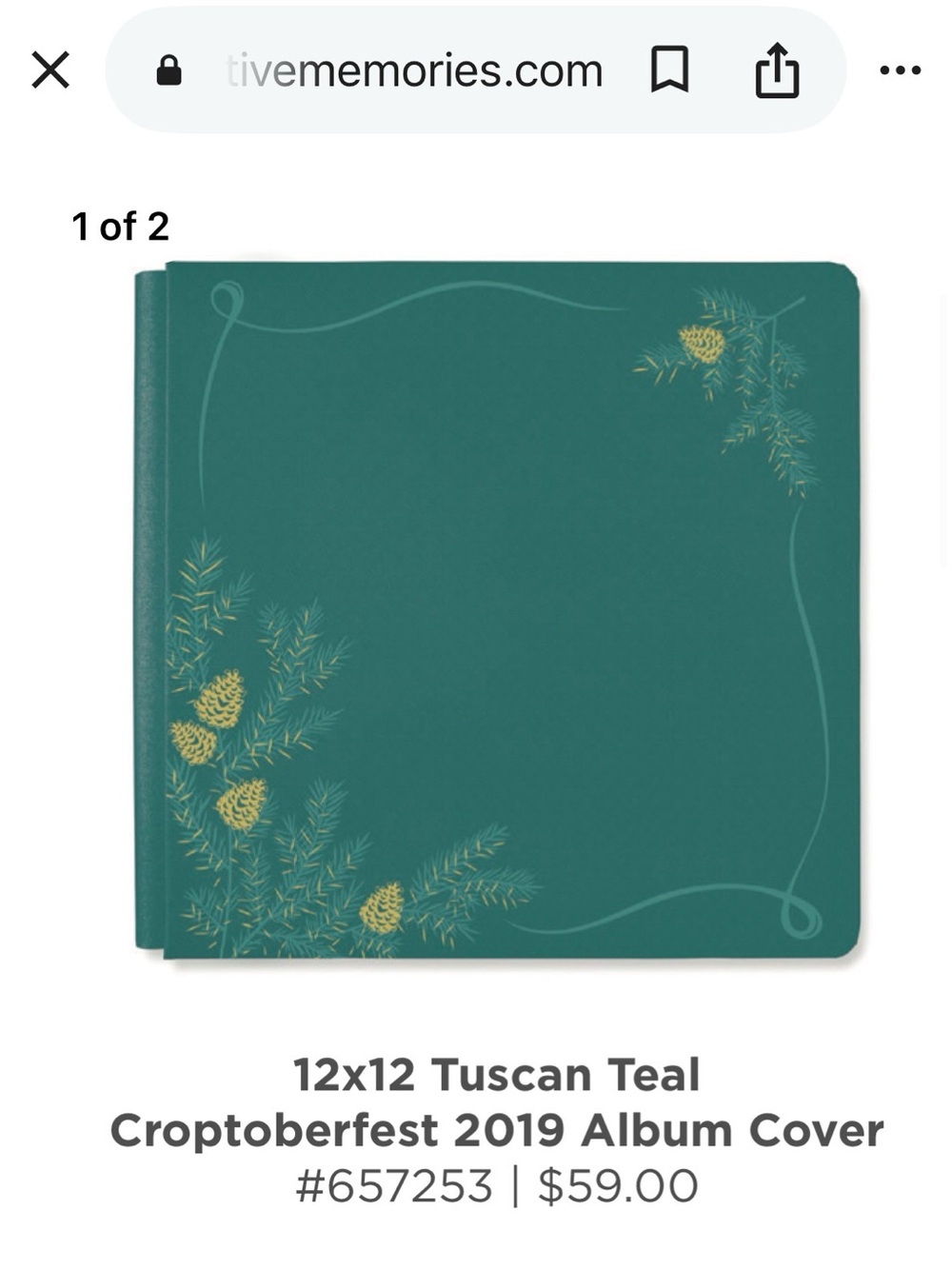 New Tuscan Teal Creative Memories 12x12 Album Scrapbook Cover Croptoberfest  201